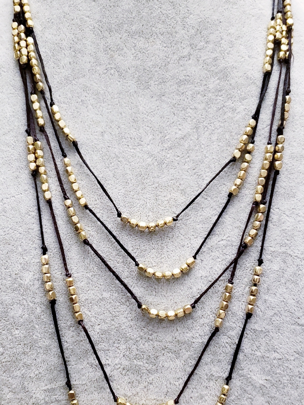 Gold Beaded Multi-Layer Necklace - Women Jewelry